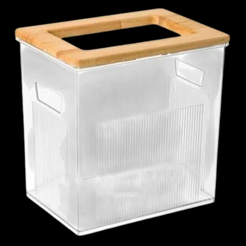 سطل کاغذ اکرولیک با رویه چوبی لیمون کد 2501 — تصویر ۵