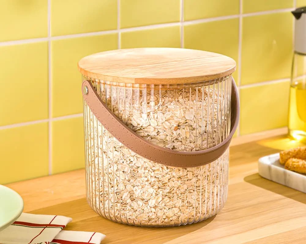 سطل برنج اکرولیک درب چوبی 3 لیتر لیمون کد 2472 — تصویر ۸