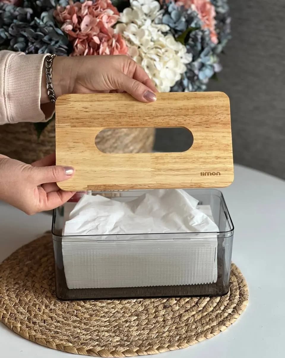 جعبه دستمال رویه چوبی لیمون کد 2372 — تصویر ۵