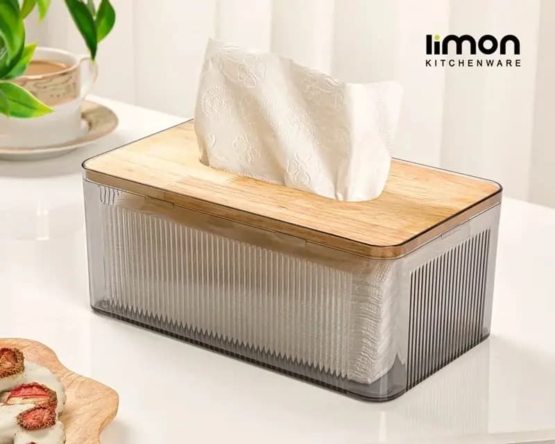 جعبه دستمال رویه چوبی لیمون کد 2372 — تصویر ۳