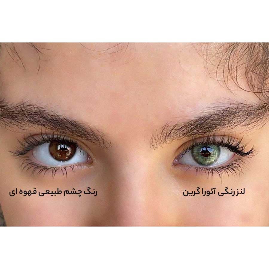 لنز رنگی آماندا سبز دوردار آئورا گرین سالانه — تصویر ۸