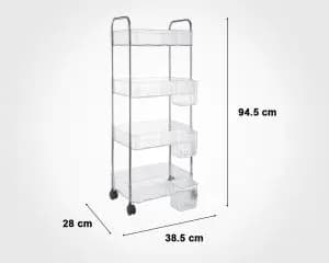 ترولی 4 طبقه چرخدار کوچک لیمون کد 2374 — تصویر ۶
