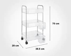 ترولی 3 طبقه چرخدار کوچک لیمون کد 2373 — تصویر ۵