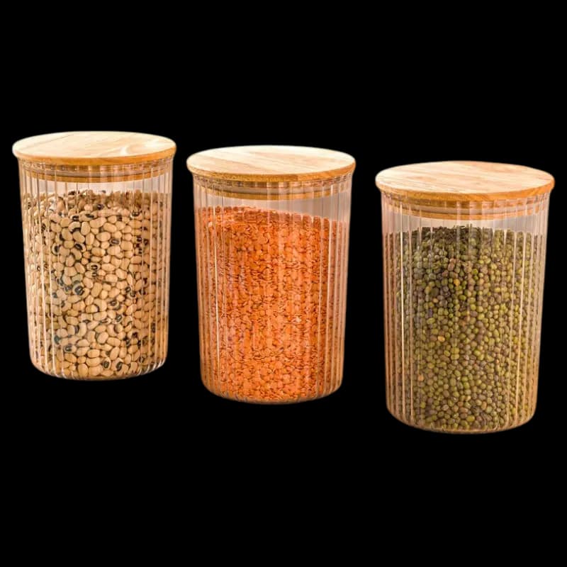 بانکه شیاردار درب چوبی 900 میلی لیتر لیمون کد 2506 — تصویر ۴