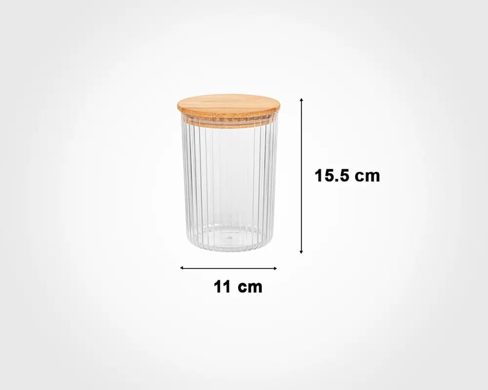 بانکه شیاردار درب چوبی 900 میلی لیتر لیمون کد 2506 — تصویر ۳