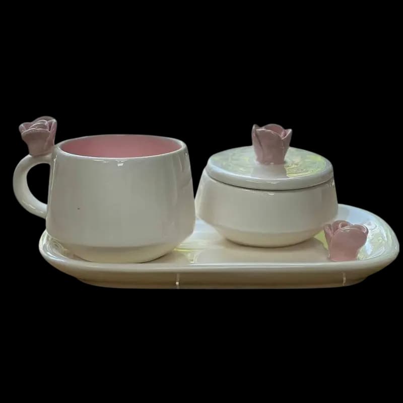 ست چای خوری 1 نفره سرامیکی مدل پاپیونی — تصویر ۴