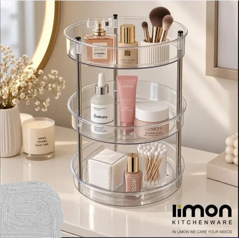 نظم دهنده 3 طبقه نشکن اکرولیک گردان لیمون کد 2466 — تصویر ۵