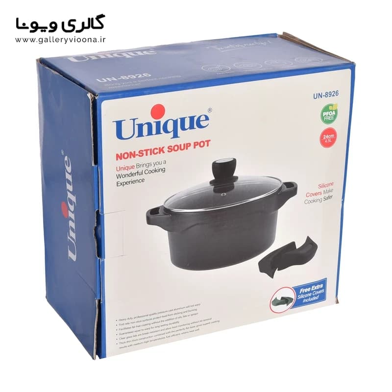 قابلمه چدن داخل گرانیت سایز 16 یونیک اصل طرح هلیوس مدل UN-8922 — تصویر ۷