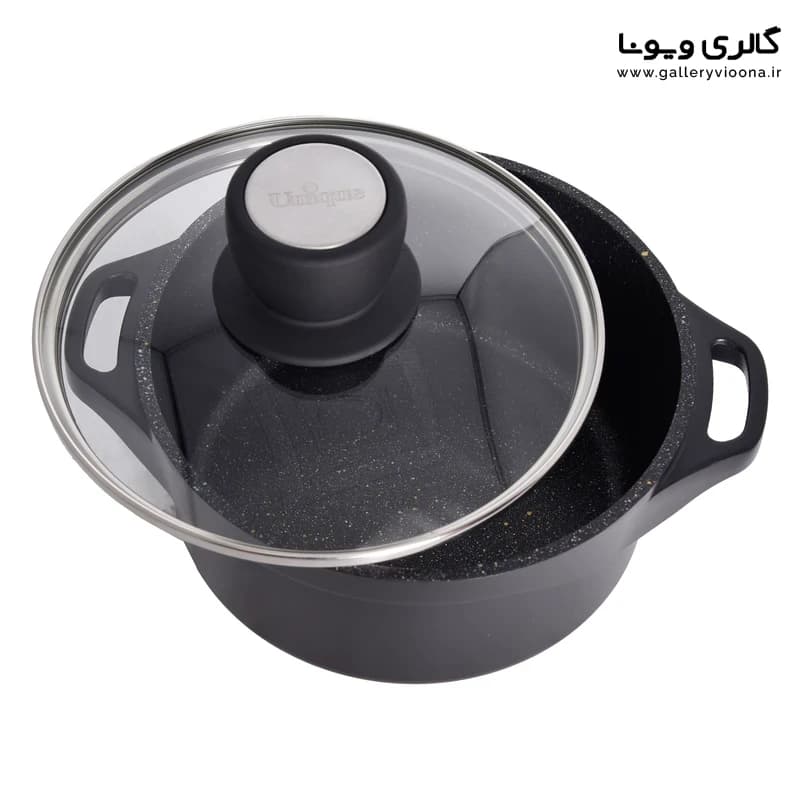 قابلمه چدن داخل گرانیت سایز 32 یونیک اصل طرح هلیوس مدل UN-8930 — تصویر ۶