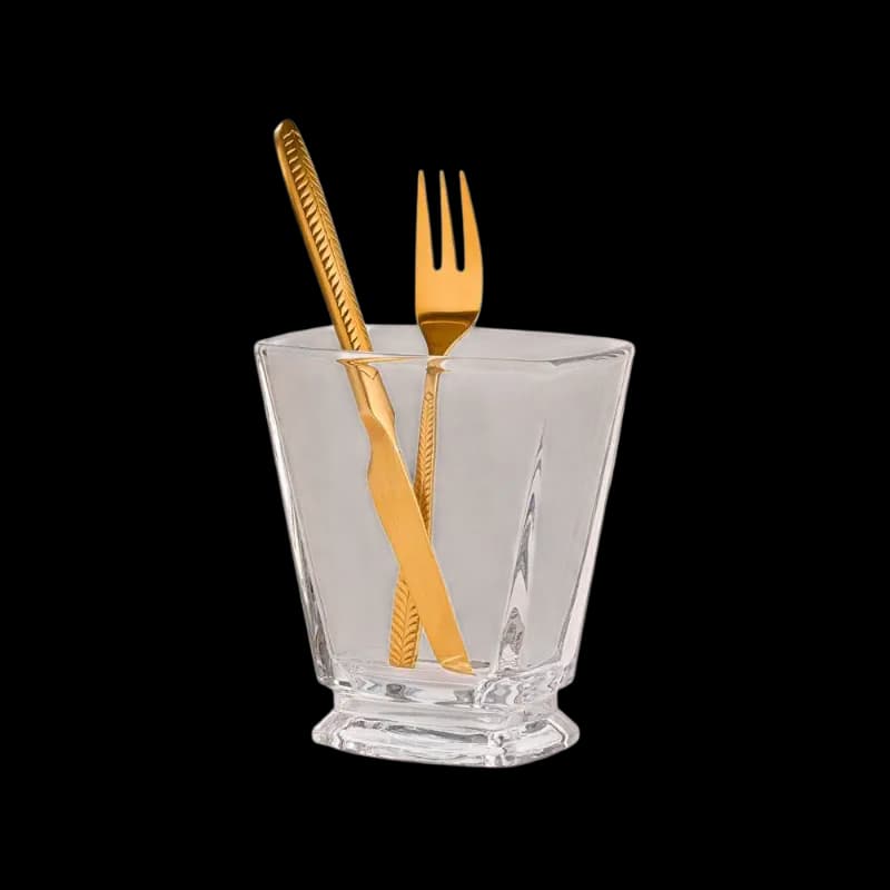 جا کاردی و چنگال ایستاده شیشه ای لیمون کد 2435
