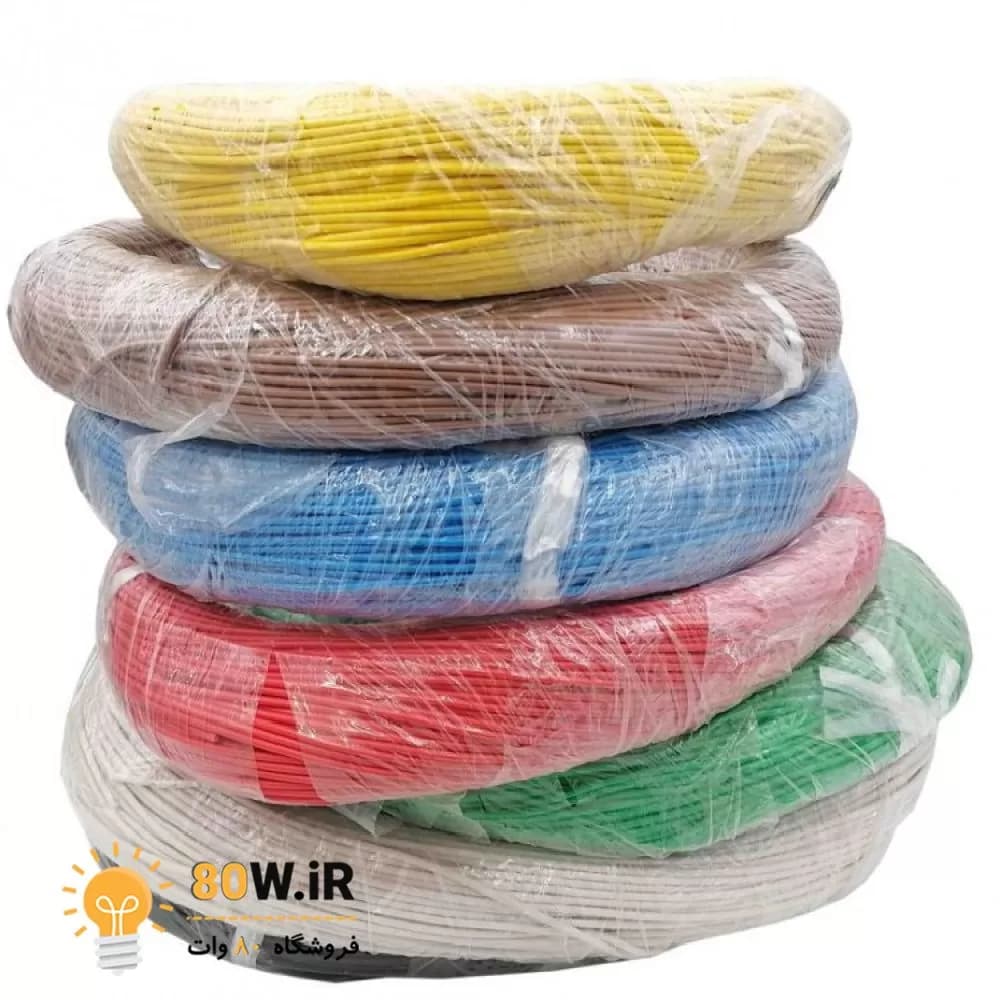 سیم افشان سیلیکونی نسوز قلع اندود سایز 1x0.5 سفید (یک متر)