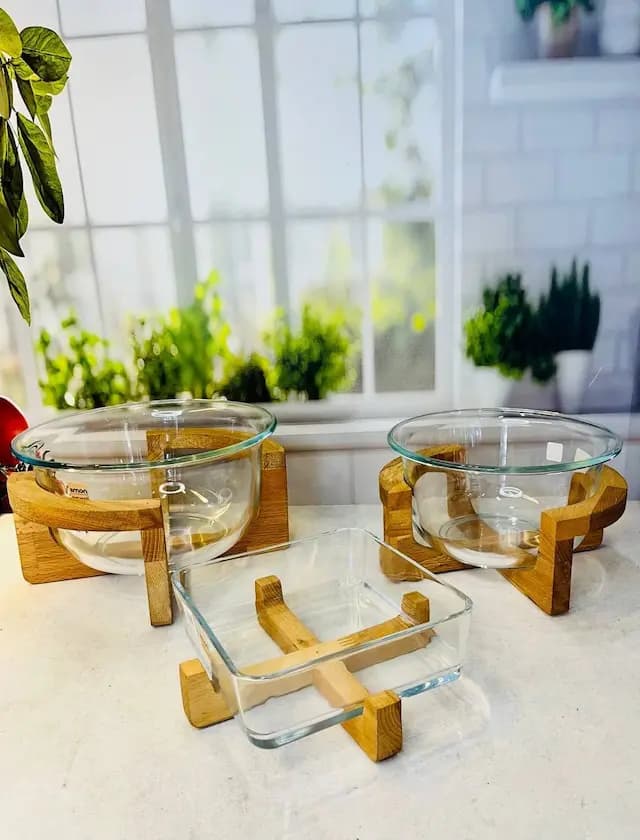 کاسه سرو پایه چوبی 3 لیتری گرد لیمون کد 2166 — تصویر ۴