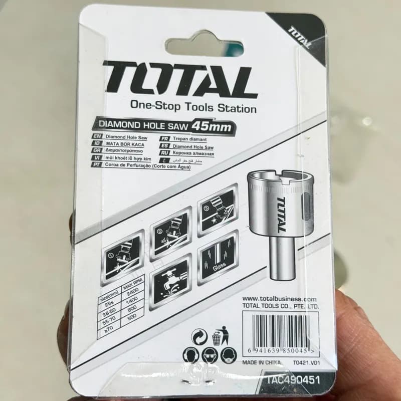 گردبر مخصوص شیشه و سرامیک توتال مدل TAC490351 سایز 45 میلی متر — تصویر ۲