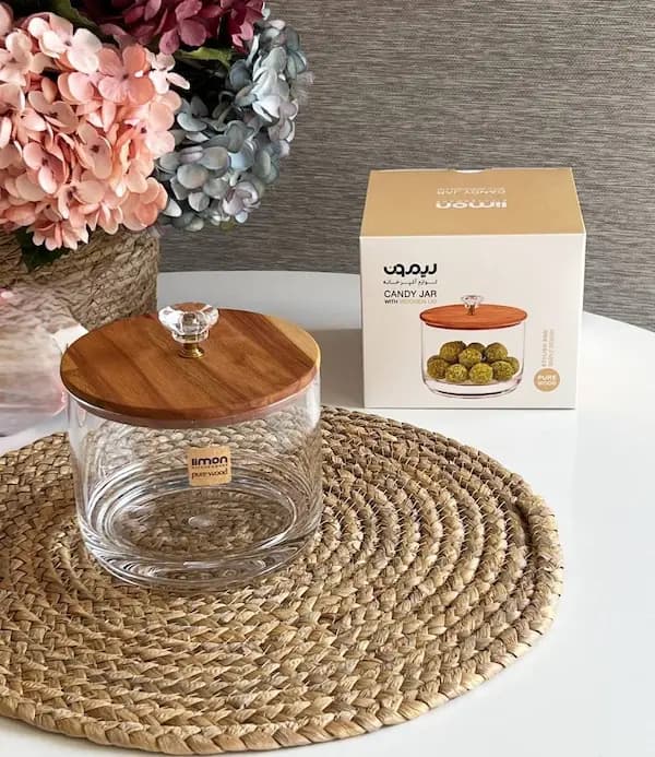 ظرف شکلات خوری 1 طبقه با درب چوبی لیمون کد 2178 — تصویر ۱۰