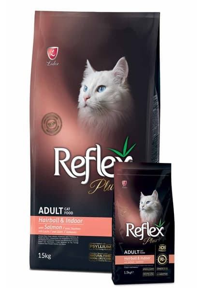 غذای خشک گربه رفلکس پلاس هربال طعم سالمون وزن 1.5 کیلوگرم ا Reflex Plus Hairball & Indoor