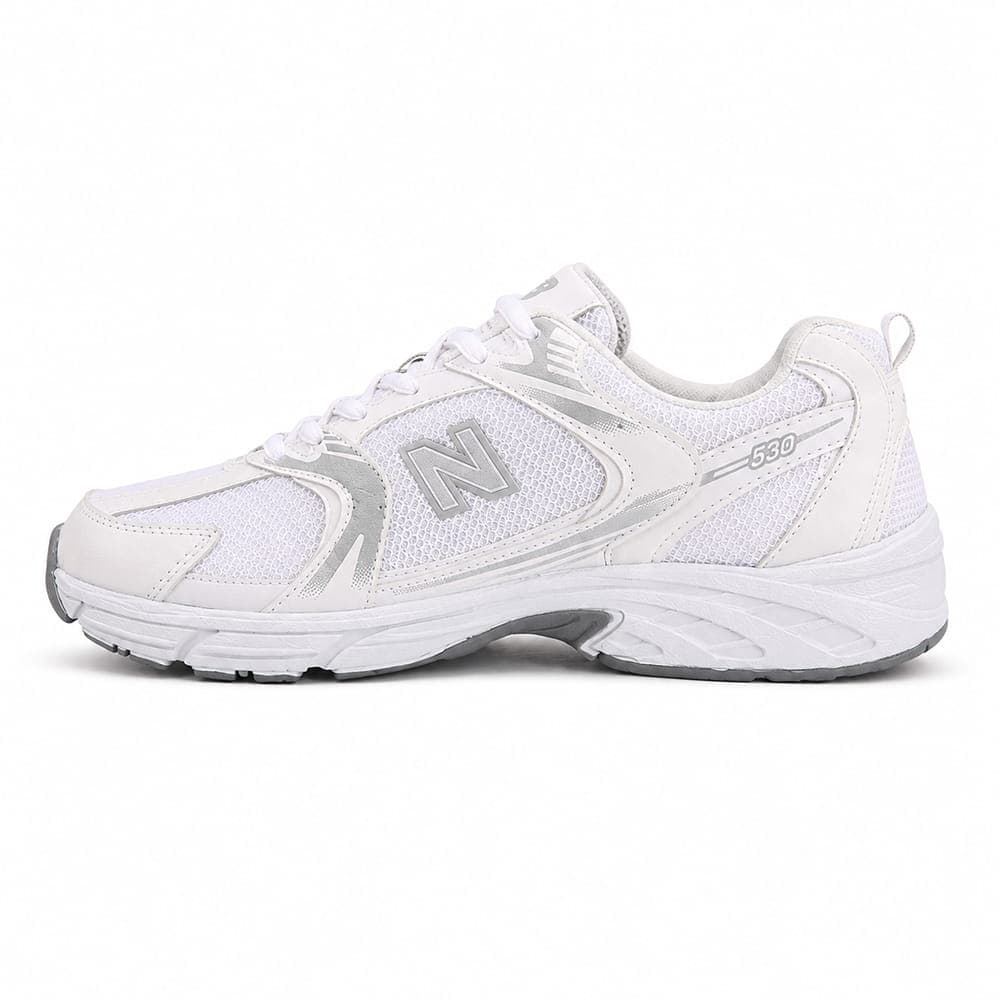 کفش اسپرت مردانه و زنانه مدل نیوبالانس NEW BALANCE 530 کیفیت بالا و دست دوز شده رنگ سفید – نقره ای — تصویر ۷