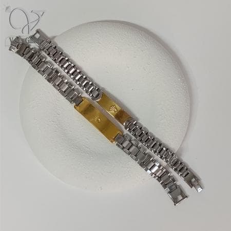 ست دستبند استیل رولکس اصل با حکاکی و آرم برند رولکس کد 8503