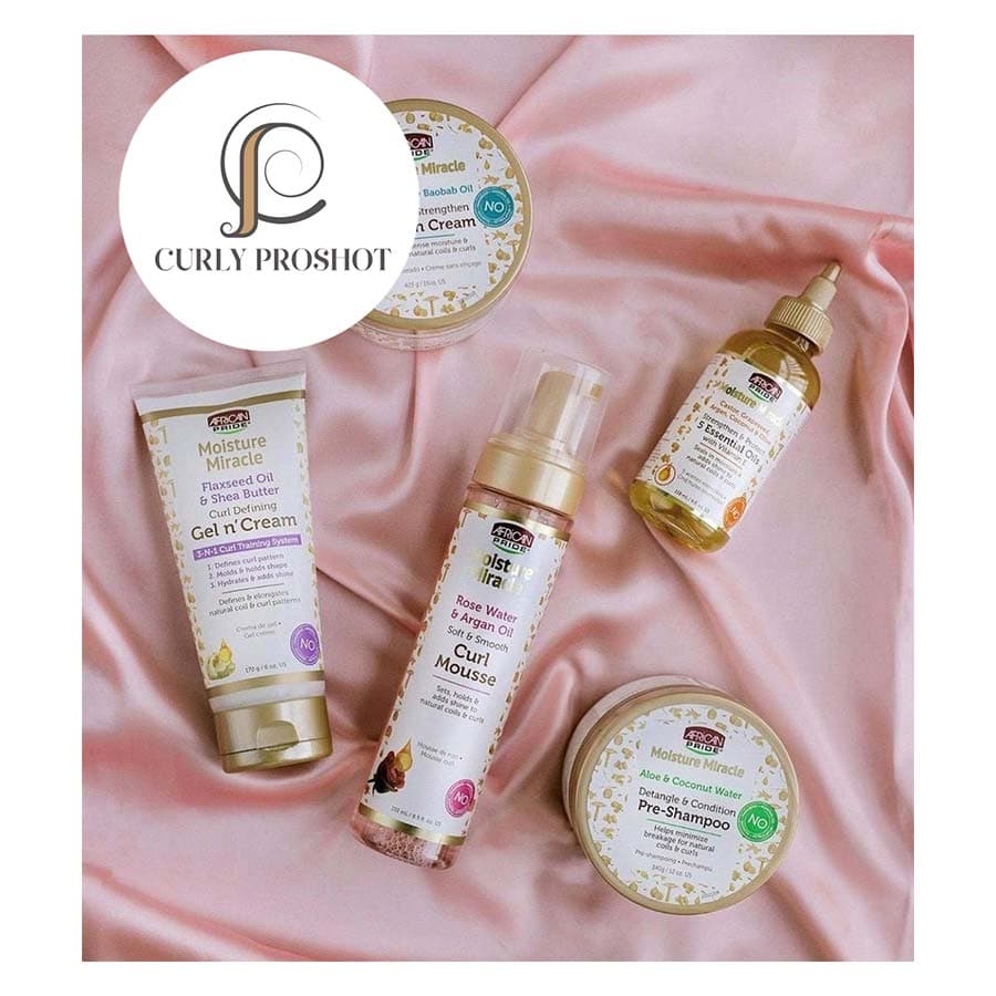موس مو رز واتر و روغن آرگان آفریکن پراید African Pride Moisture Miracle Rose Water & Argan Oil Curl Mousse — تصویر ۶