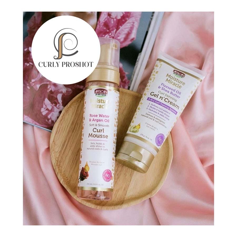 موس مو رز واتر و روغن آرگان آفریکن پراید African Pride Moisture Miracle Rose Water & Argan Oil Curl Mousse — تصویر ۷