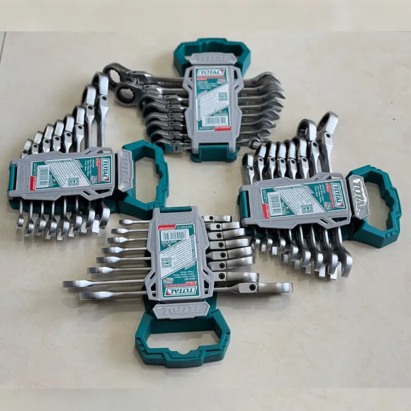 آچار یکسر تخت و یکسر رینگی جغجغه ای 8 عددی توتال مدل THT102RK086 — تصویر ۱۰