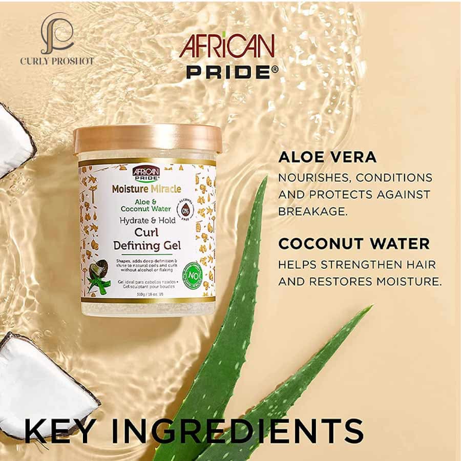 ژل حالت دهنده و آبرسان آفریکن پراید African Pride Moisture Miracle Hydrate & Hold Curl Defining Hair Gel — تصویر ۴