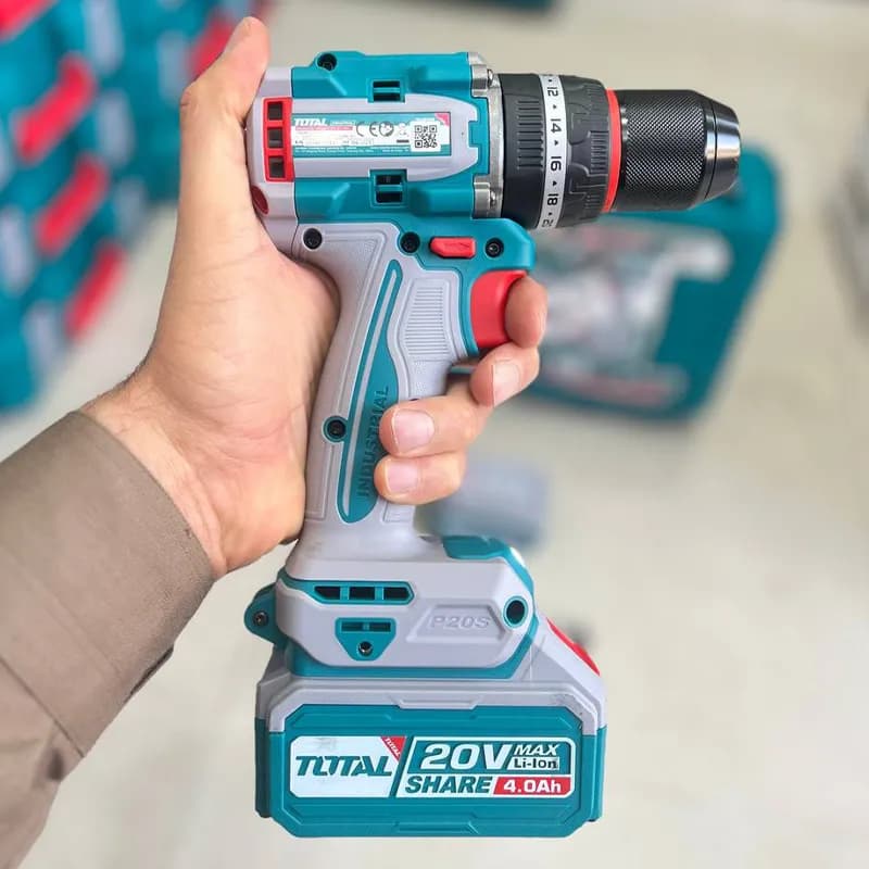 دریل شارژی چکشی توتال TIDLI20968 براشلس 96 نیوتن متر — تصویر ۴