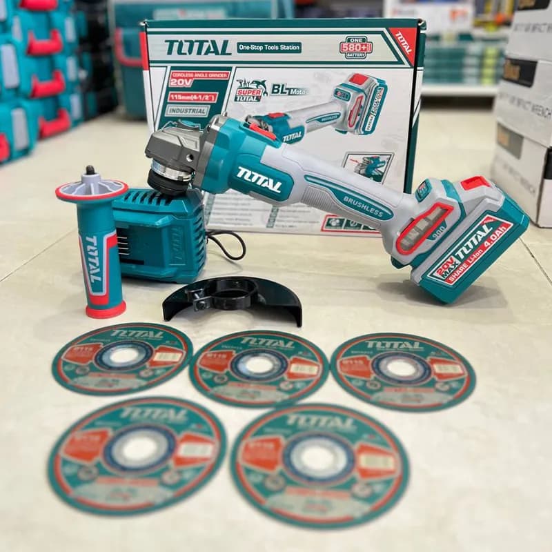 مینی فرز شارژی براشلس صنعتی 900 وات توتال مدل TAGLI261521 — تصویر ۳
