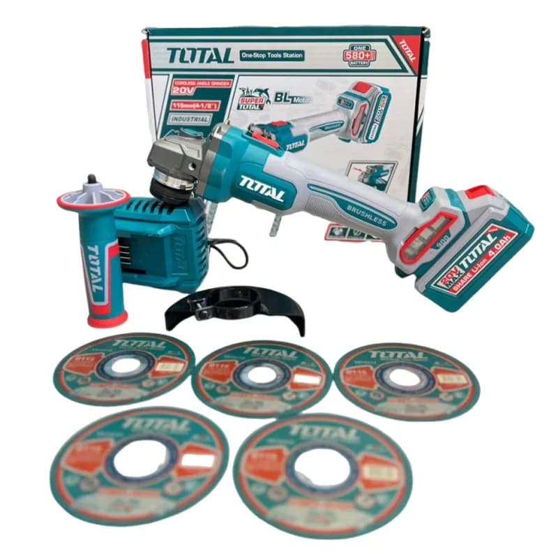 مینی فرز شارژی براشلس صنعتی 900 وات توتال مدل TAGLI261521 — تصویر ۷
