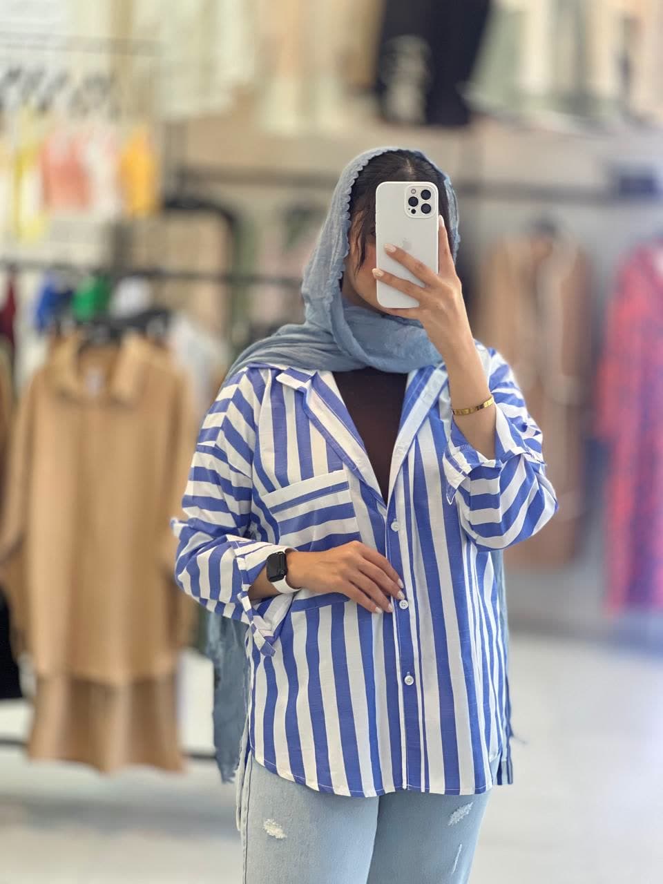 شومیز راه راه زنانه و دخترانه زیگا — تصویر ۵