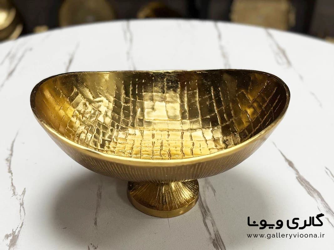 کشکول (میوه خوری) چرم طلایی هندی — تصویر ۲