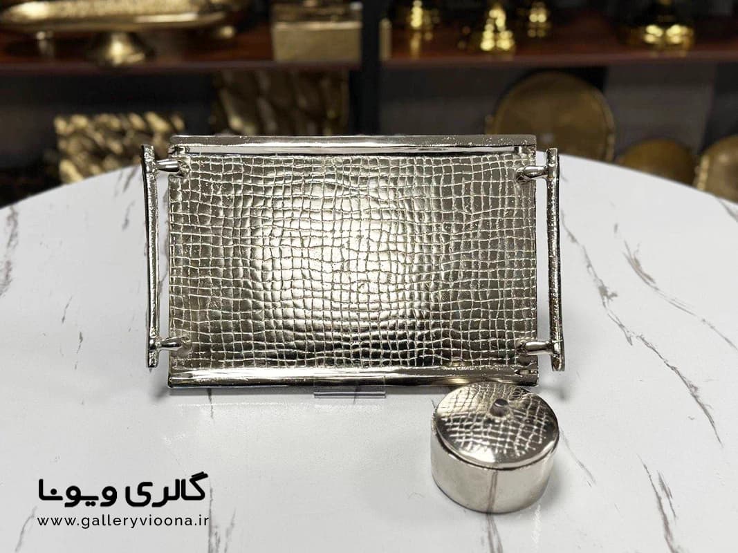 سینی و قندان چرم سیلور هندی — تصویر ۲