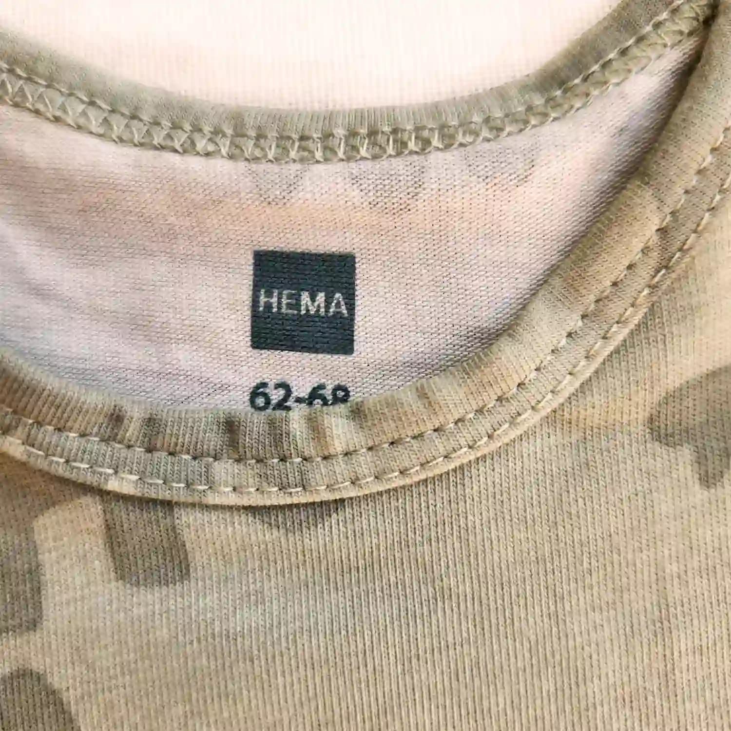 بادی آستین بلند طرح دایناسور رنگ سبز برند HEMA — تصویر ۲