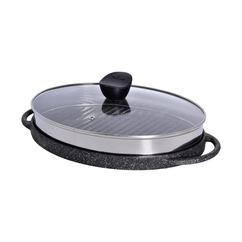 تابه گریل یونیک مدل بیضی سایز 42 کد UN-6011 — تصویر ۵