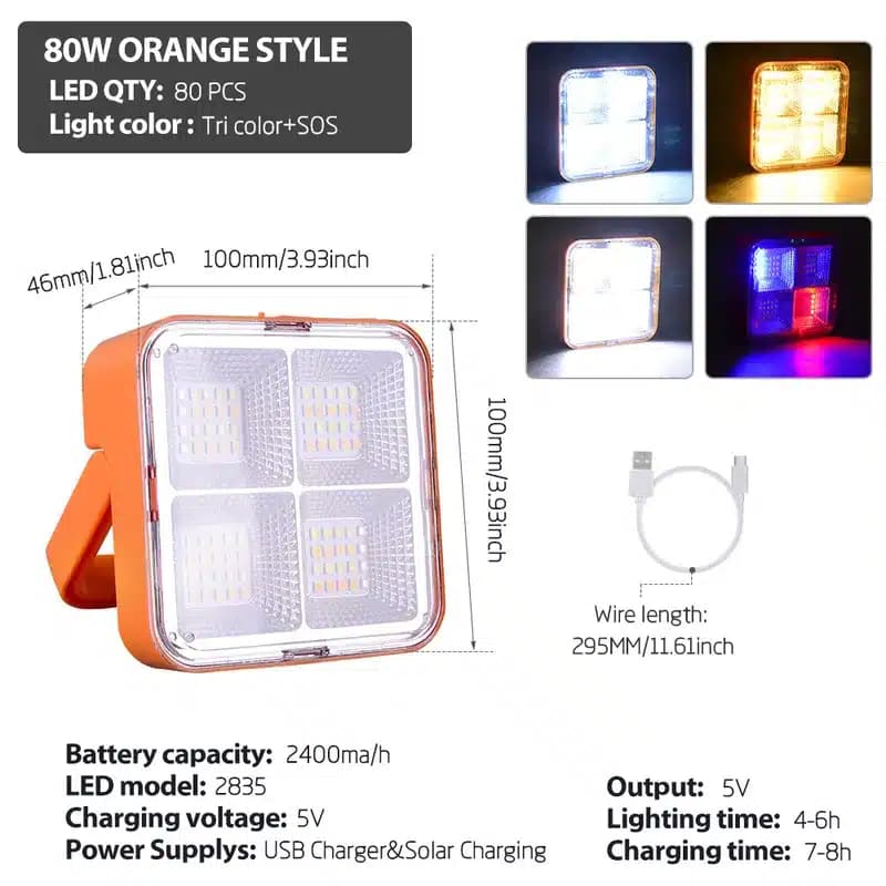 چراغ سیلابی LED خورشیدی آویز Solar Light مدل KC-SCP011 — تصویر ۵