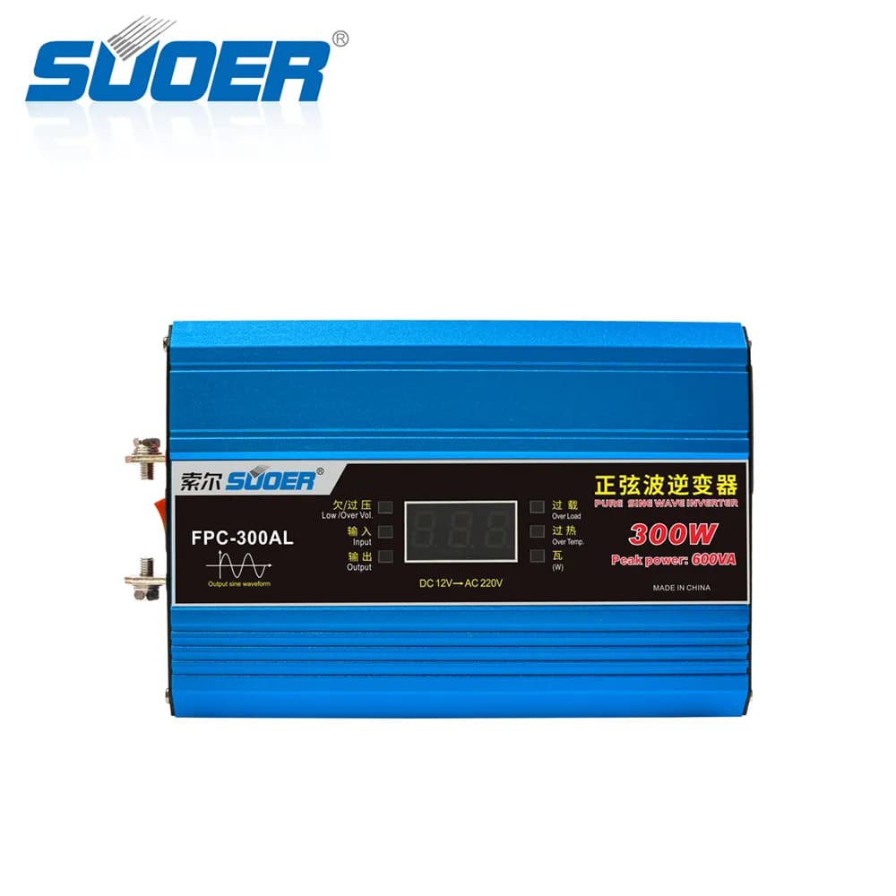 اینورتر 300 وات سینوسی خالص SUOER مدل FPC-300AL تبدیل 12V به 220V — تصویر ۸
