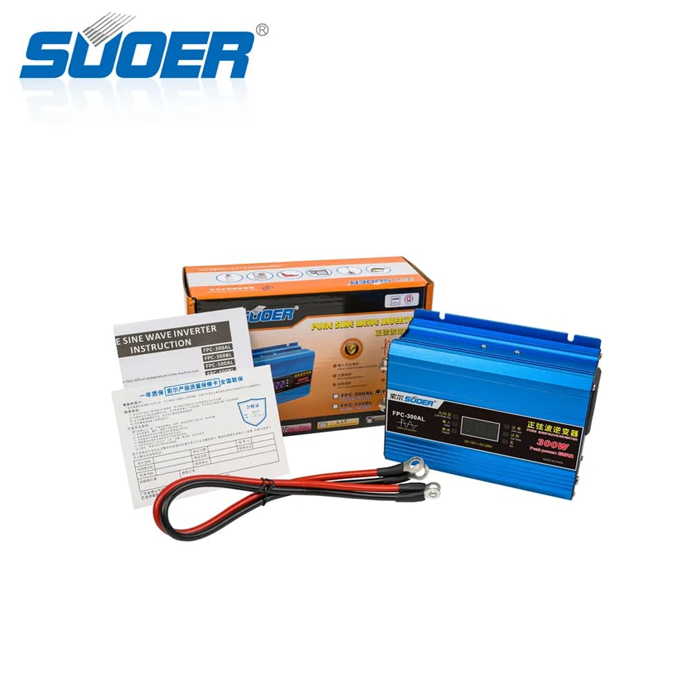اینورتر 300 وات سینوسی خالص SUOER مدل FPC-300AL تبدیل 12V به 220V — تصویر ۱۰