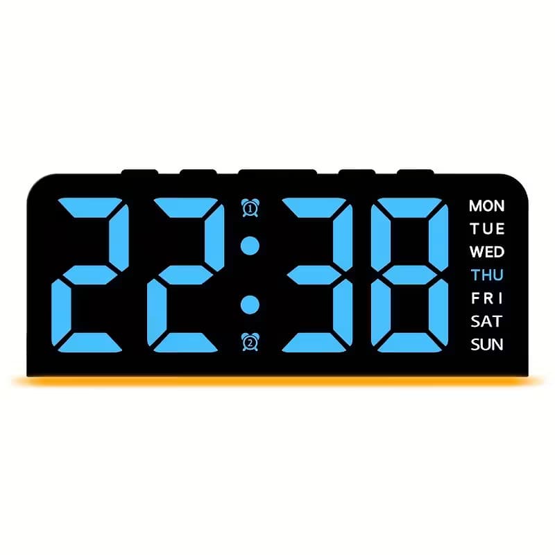 ساعت رومیزی دیجیتال مدل GH-9001 با نور Mood، دو آلارم، نمایش دما و تاریخ — تصویر ۸
