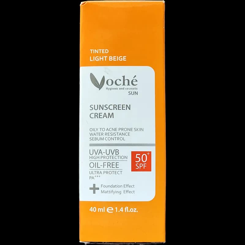 کرم ضد آفتاب SPF50 وچه مناسب پوست چرب و مستعد آکنه رنگ بژ روشن (40 میلی لیتر)