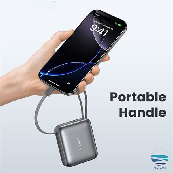 پاوربانک یوسمز مدل USAMS CD240-20W ظرفیت 10000 میلی آمپر به همراه 2 کابل متصل — تصویر ۱۱