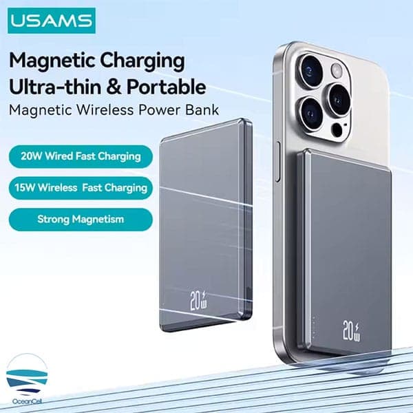 پاوربانک مگ سیف یوسمز ظرفیت 5000 میلی آمپر مدل USAMS US-CD220 15W — تصویر ۹