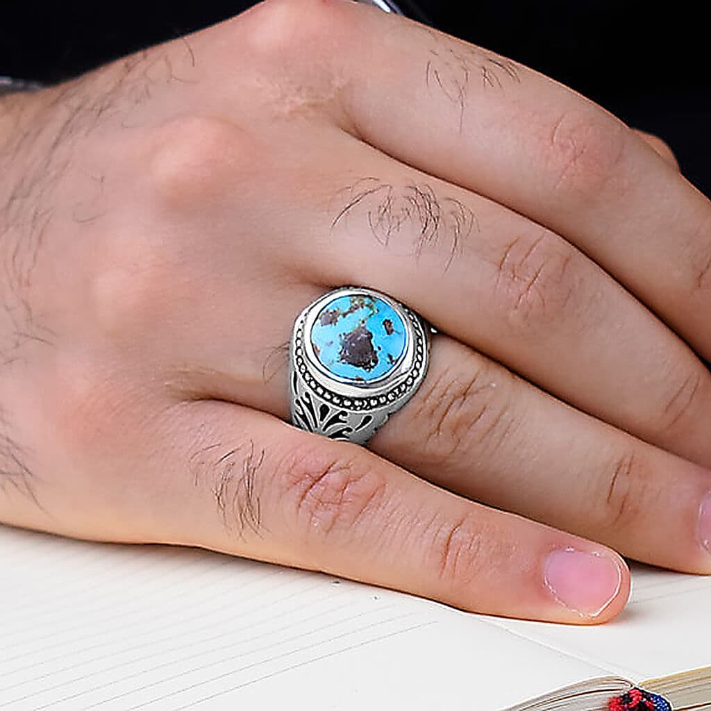 انگشتر نقره فیروزه کد1068 — تصویر ۲