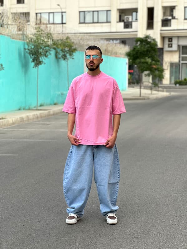 تیشرت بیسیک صورتی — تصویر ۵