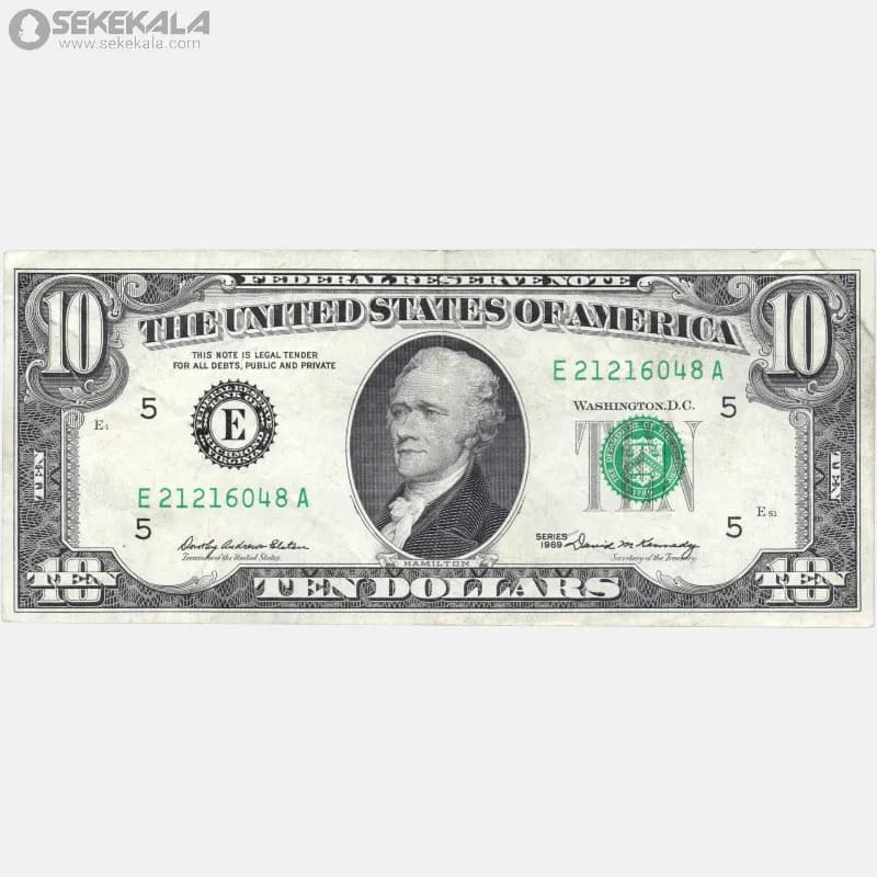 اسکناس‌ 10 دلار ایالات متحده آمریکا 1969 — تصویر ۳