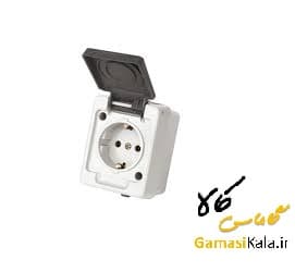 پریز برق ارت دار روکار بارانی پارت الکتریک مدل برکه کد 132 — تصویر ۲