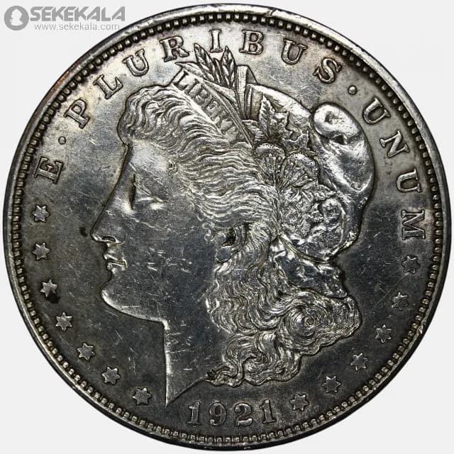سکه 1 دلار نقره آمریکا 1921 D (مورگان ـ Morgan) — تصویر ۳