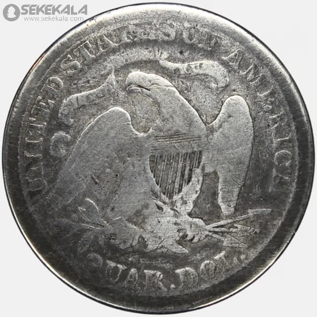 سکه کوارتر (25 سنت ) نقره آمریکا 1873 (Seated Liberty Quarter)(بینهایت کمیاب) — تصویر ۴