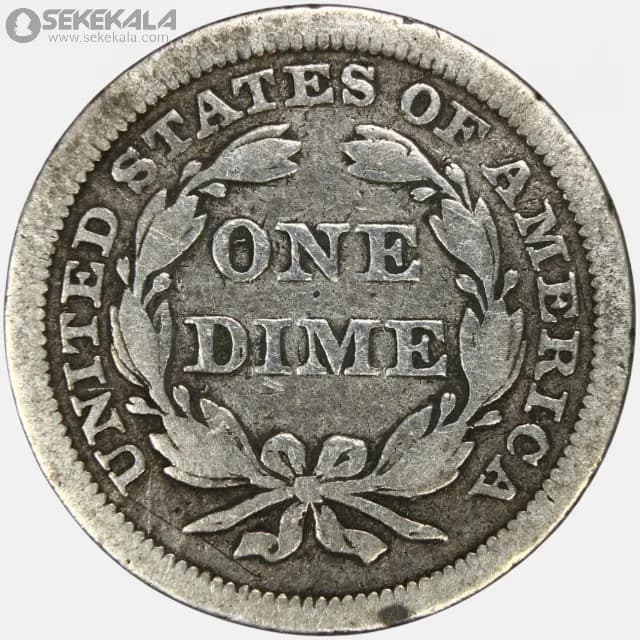 سکه 1 دایم (10 سنت) نقره آمریکا 1840 (seated Liberty dime)(بینهایت کمیاب) — تصویر ۴