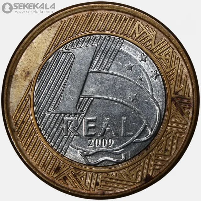 سکه 1 ریل دوفلزی برزیل 2009 — تصویر ۲