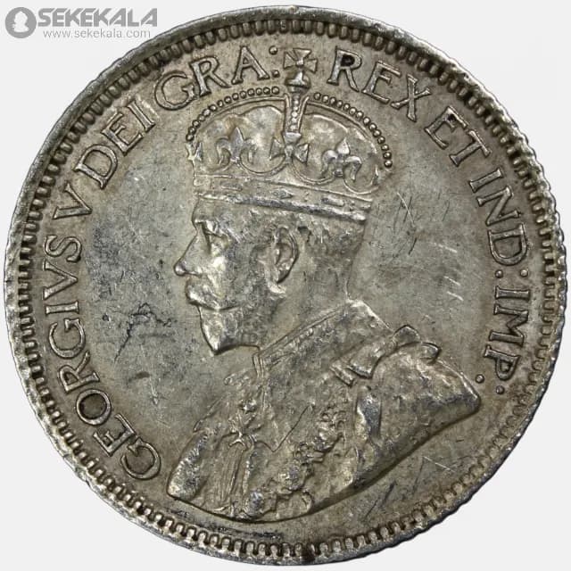 سکه 10 سنت نقره کانادا 1913 (جرج پنجم)( کمیاب) — تصویر ۲