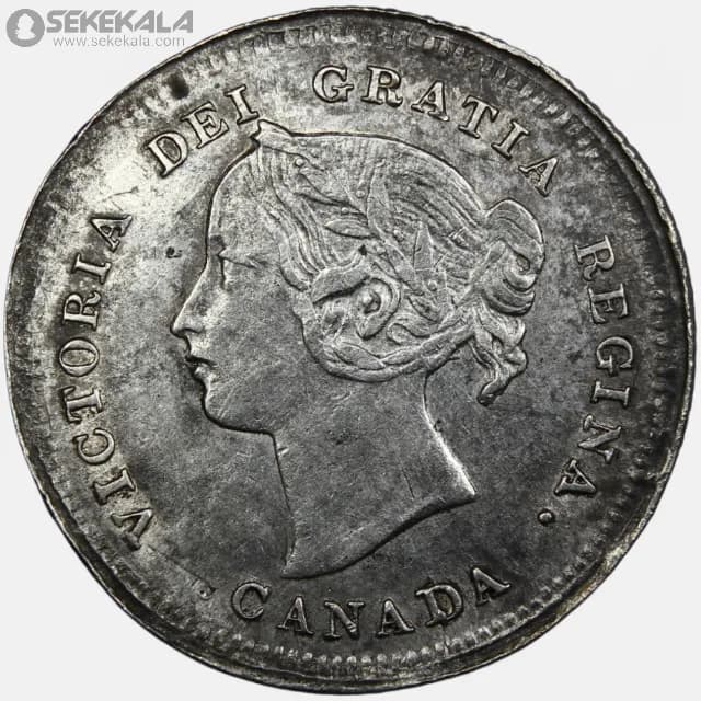 سکه 5 سنت نقره کانادا 1893 (ملکه ویکتوریا)( بسیار کمیاب)